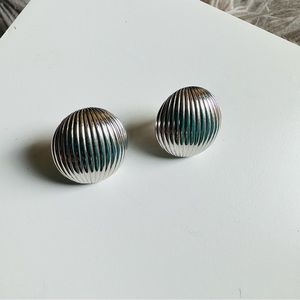 Vintage Monet Round Pierced Earrings